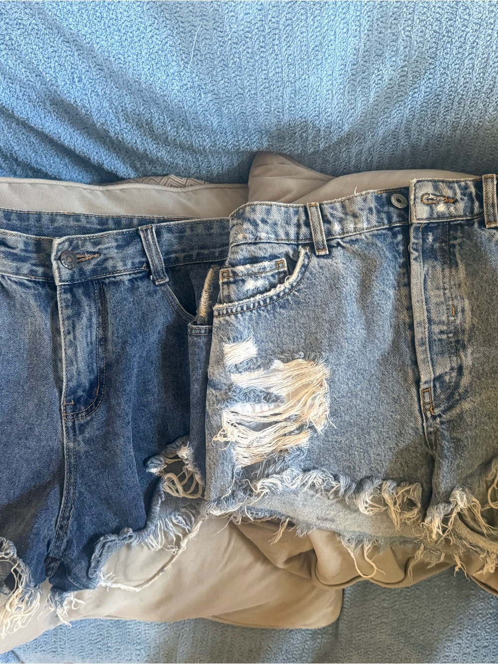 Bundle Bershka and Asos Blue Distressed Denim Cutoff Shorts